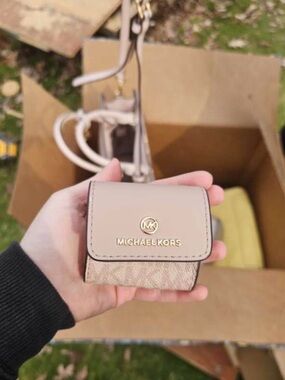 Michael Kors Blush Beige MK Logo Airpod Case